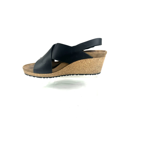 Birkenstock by Papillo Black Leather Samira Wedge Sandal Shoe size 9 - Picture 10 of 16